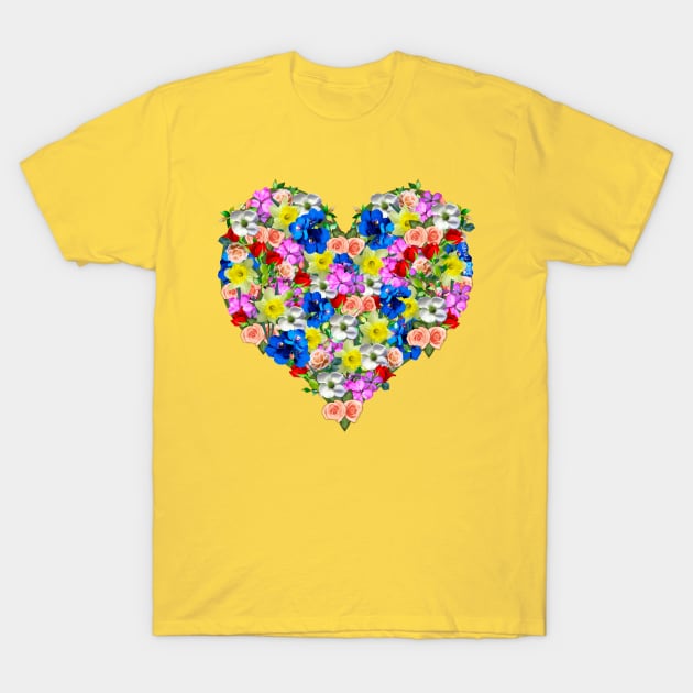 Heart of Flowers T-Shirt by ellenaJ